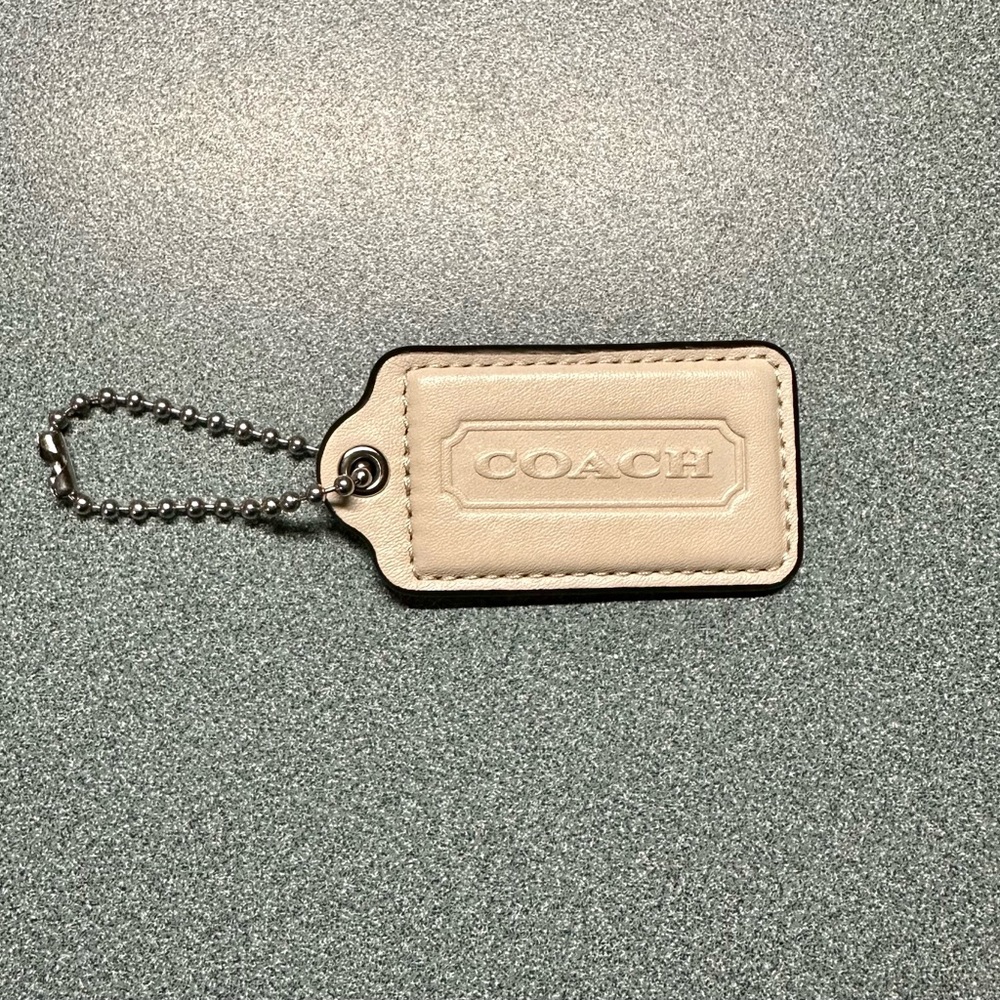 Coach Cream Leather Keychain